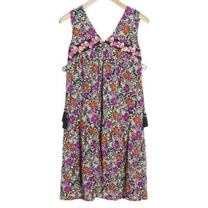 Anthropologie Floral Patterned Garment with Pink and Orange Accents